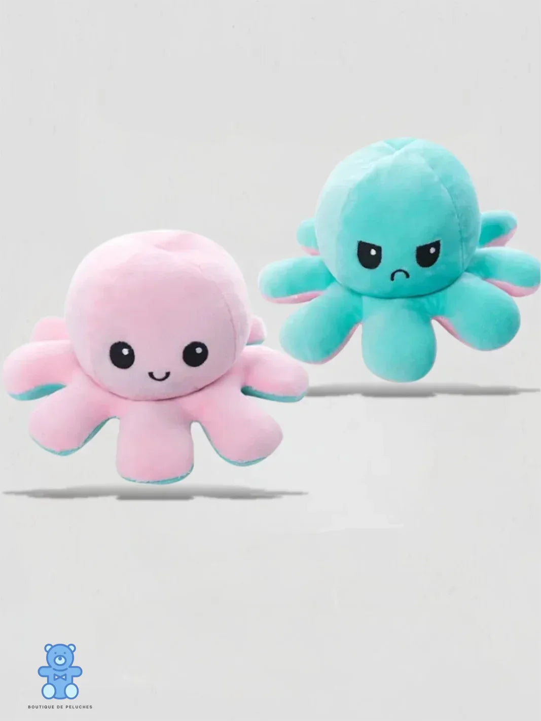 Peluche Pieuvre Réversible Rose