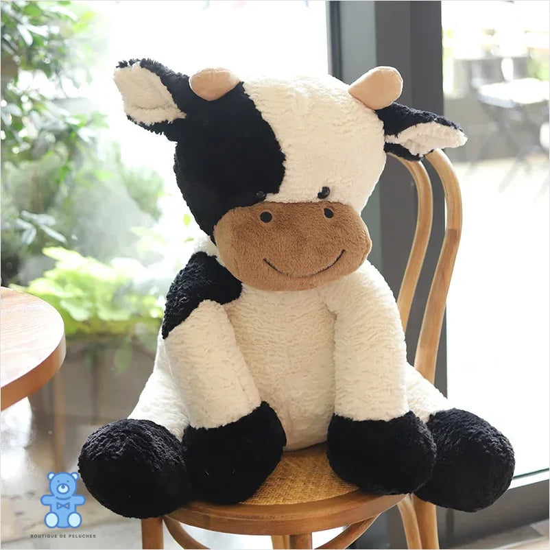 Peluche Vache Noire et Blanche
