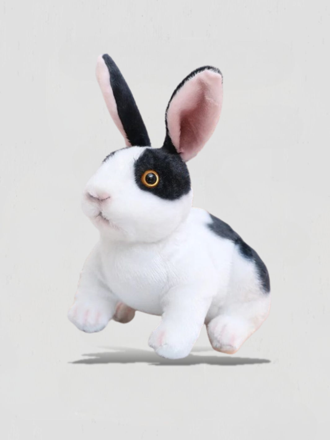 Peluche lapin noir et blanc <br> Benny le lapin noir et blanc 16 cm