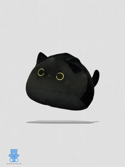 Peluche Chat Noir Yeux Verts