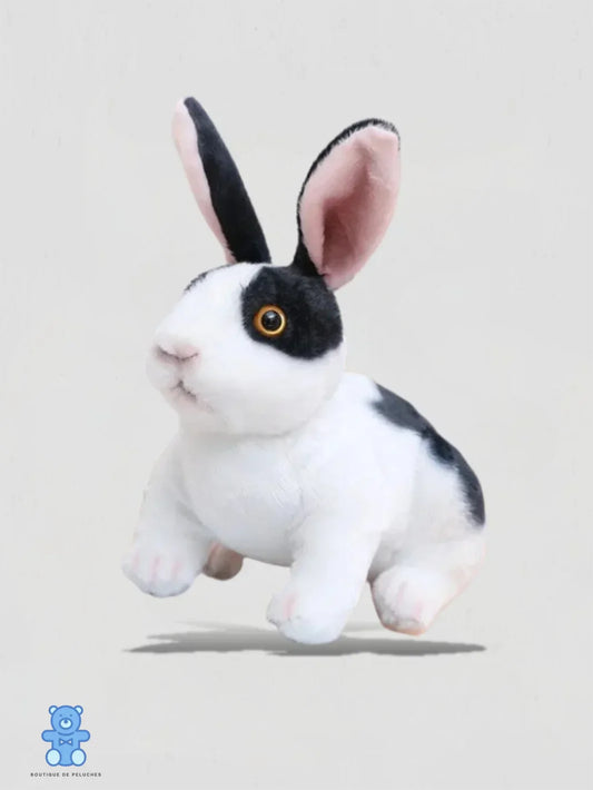 Peluche Lapin Noir Et Blanc