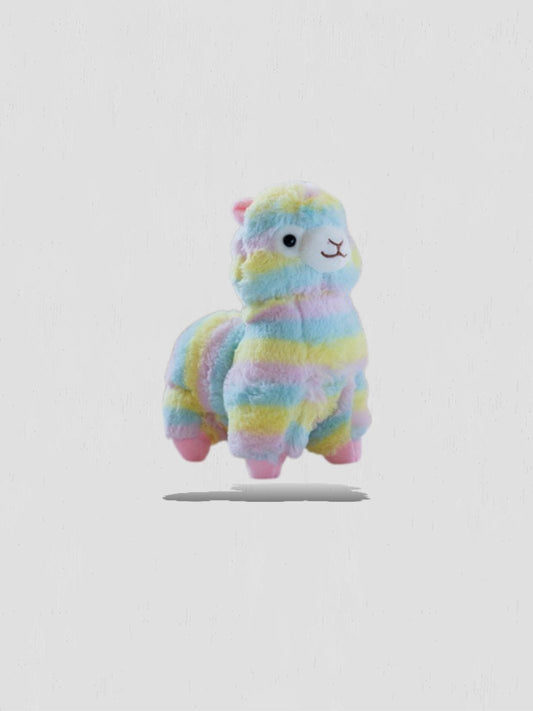 peluche alpaga arc en ciel